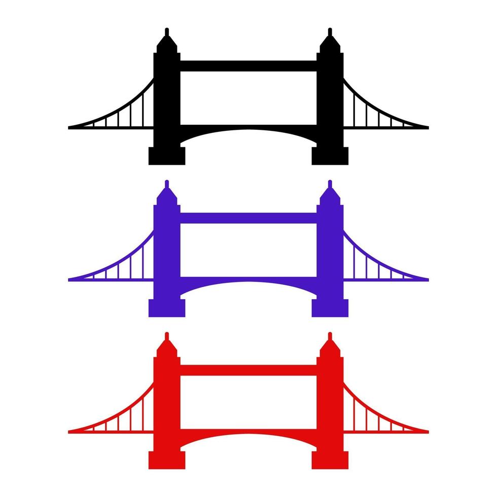 Bridge Set On White Background vector