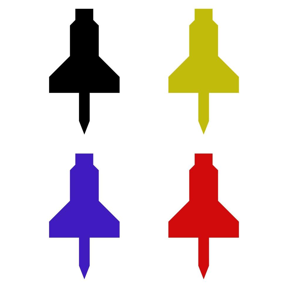 Set Of Drawing Push Pin On White Background vector