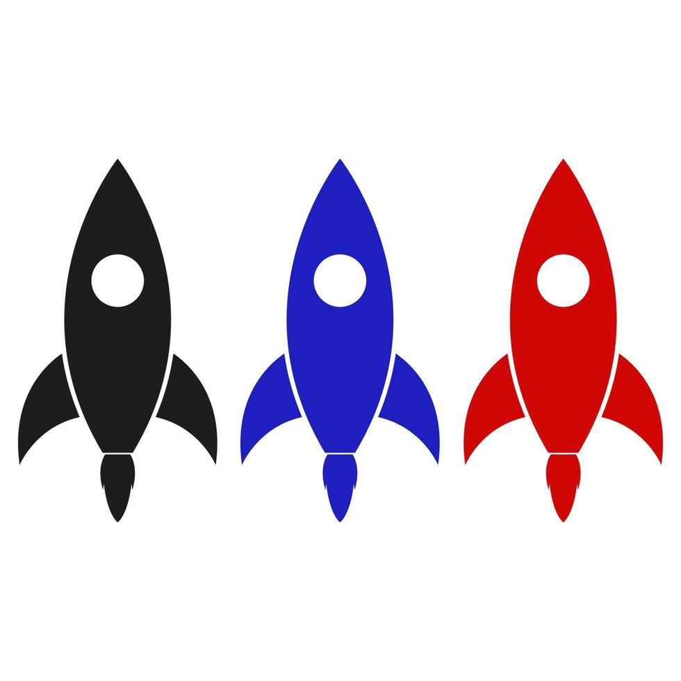 Rocket Set On White Background vector