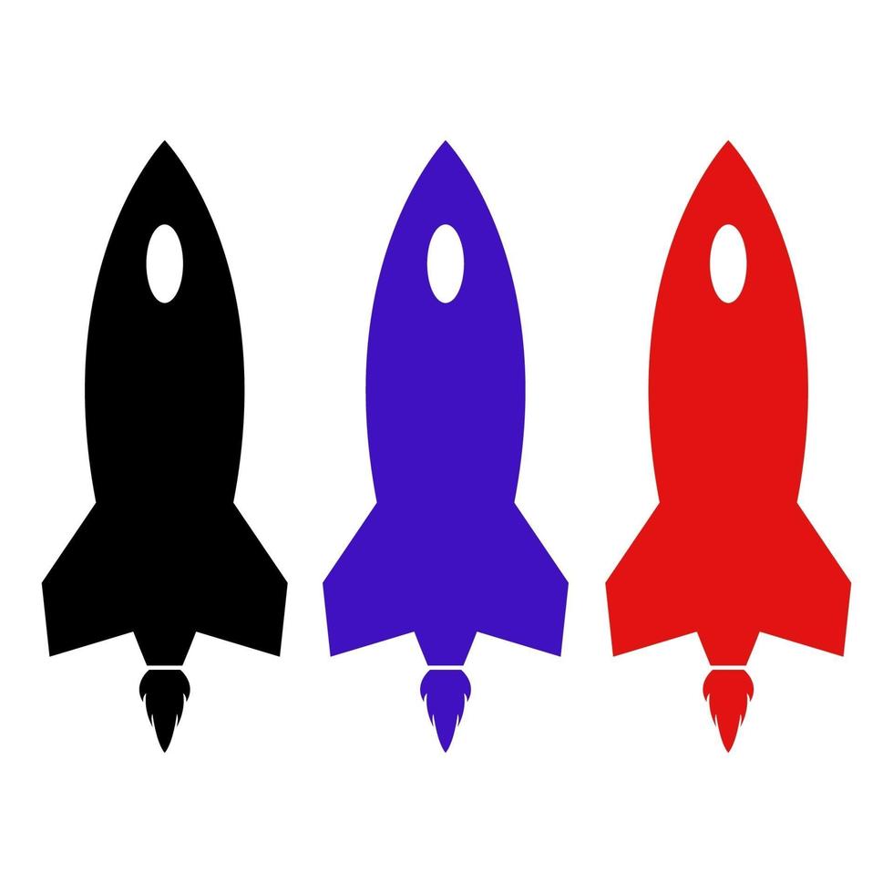 Rocket Set On White Background vector