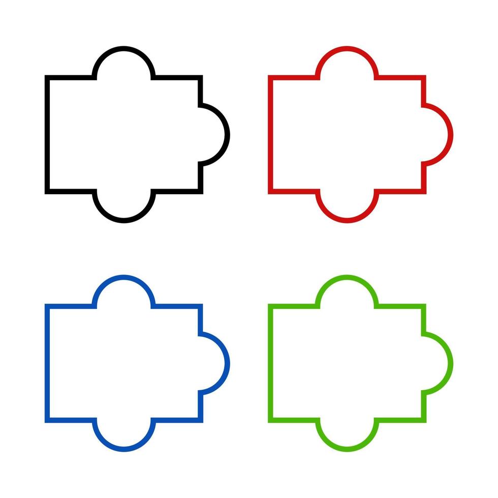 Set Of Puzzles On White Background vector