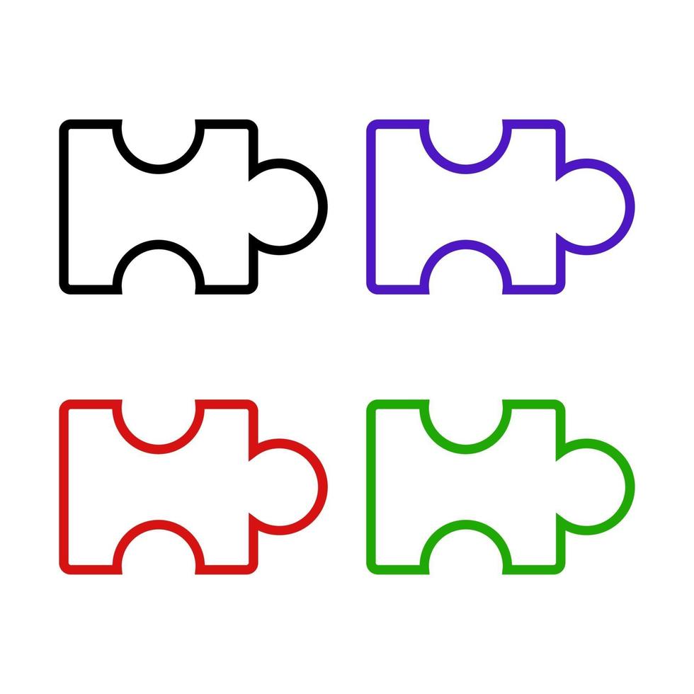 Set Of Puzzles On White Background vector