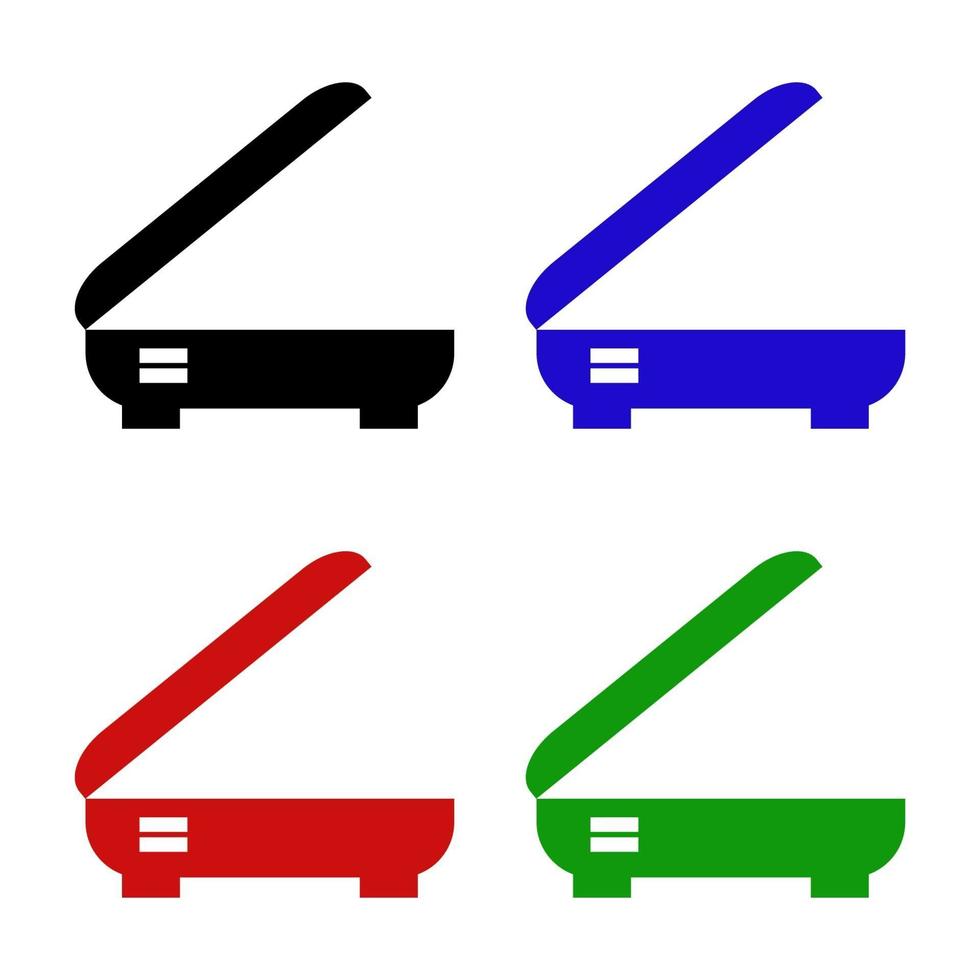 Set Of Scanners On White Background vector