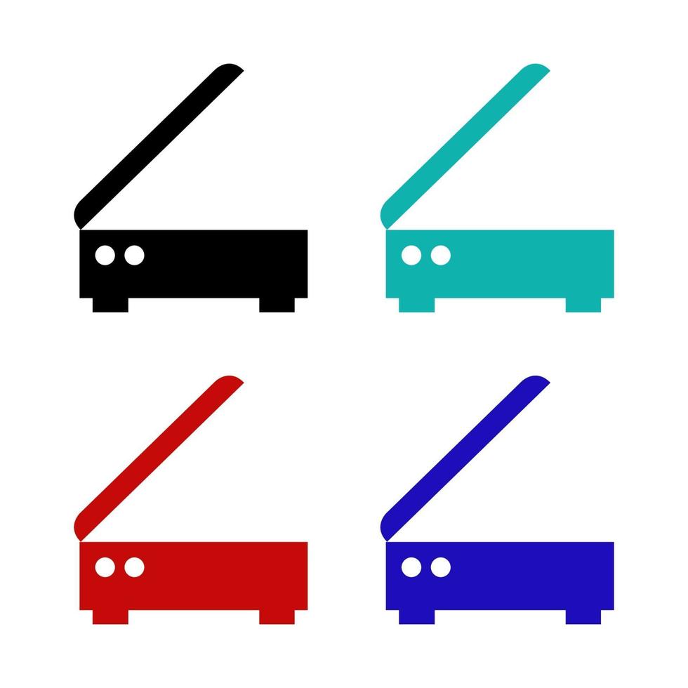 Set Of Scanners On White Background vector