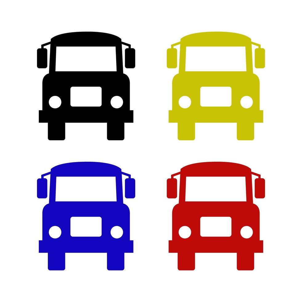 Set Of School Bus On White Background vector