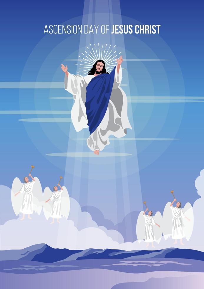 Happy Ascencion Day of Jesus Christ vector