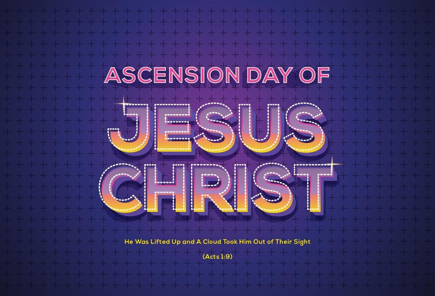 Ascension Day of Jesus Christ Text Effect vector