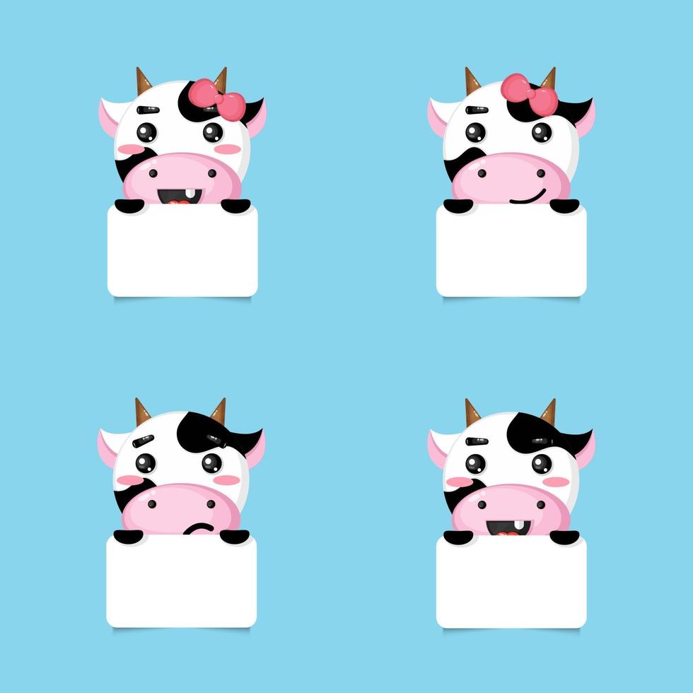 Set of cute cow photo frames 2149123 Vector Art at Vecteezy
