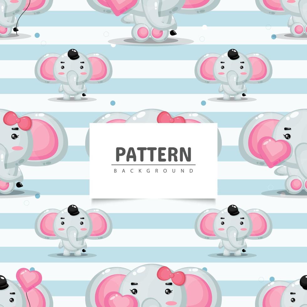 Seamless pattern elephant design vector