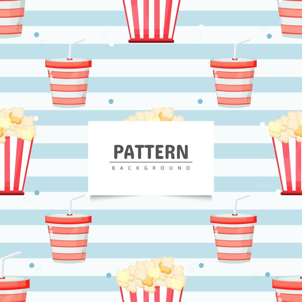 Seamless pattern popcorn design vector