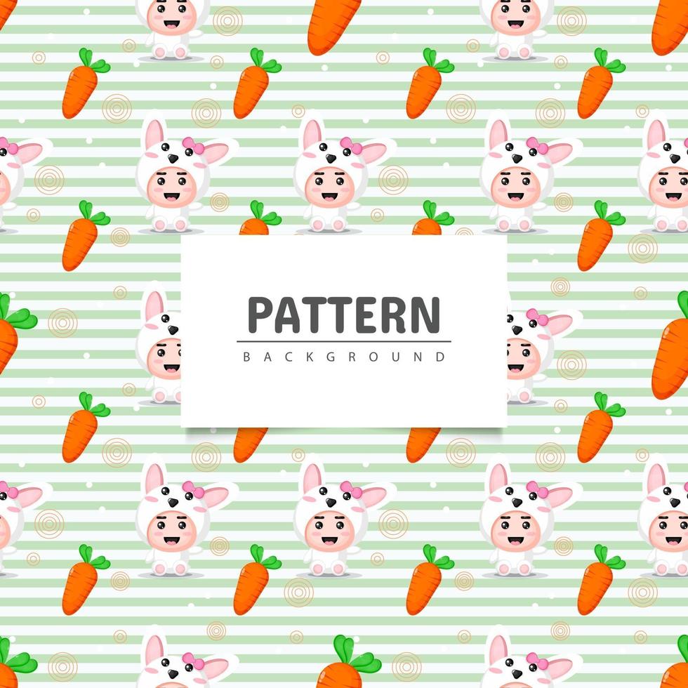 Seamless pattern of cute bunny and carrots vector