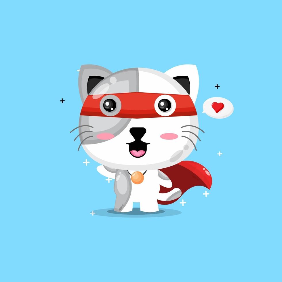 lindo diseño de super gato vector