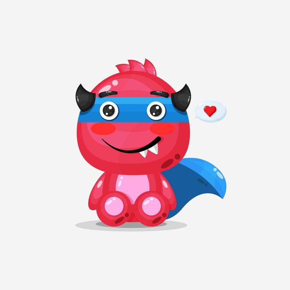 Cute super monster vector