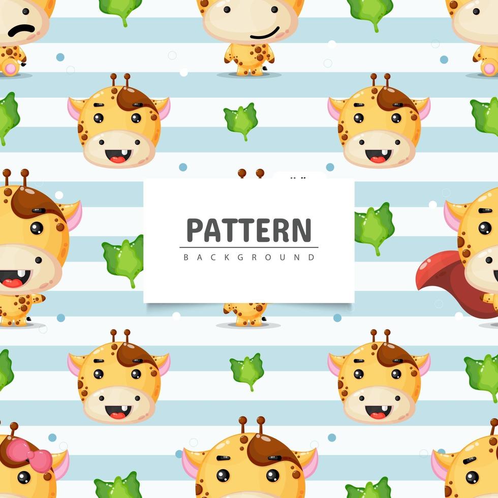 Cute giraffe seamless pattern background vector