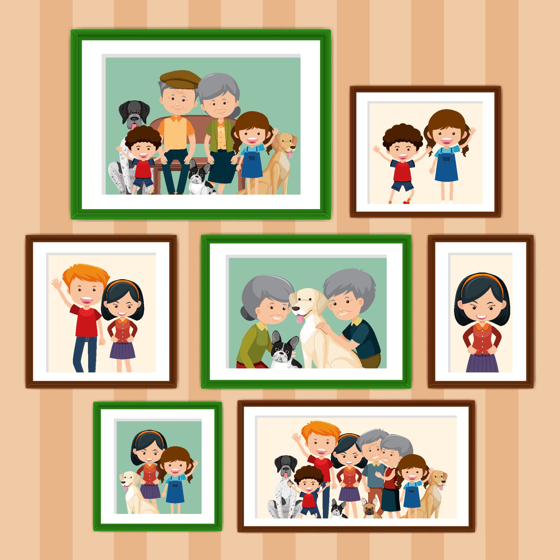 Set of happy family pictures in frames cartoon style 2149489 Vector Art at Vecteezy Set of happy family pictures in frames cartoon style 2149489 Vector Art at Vecteezy