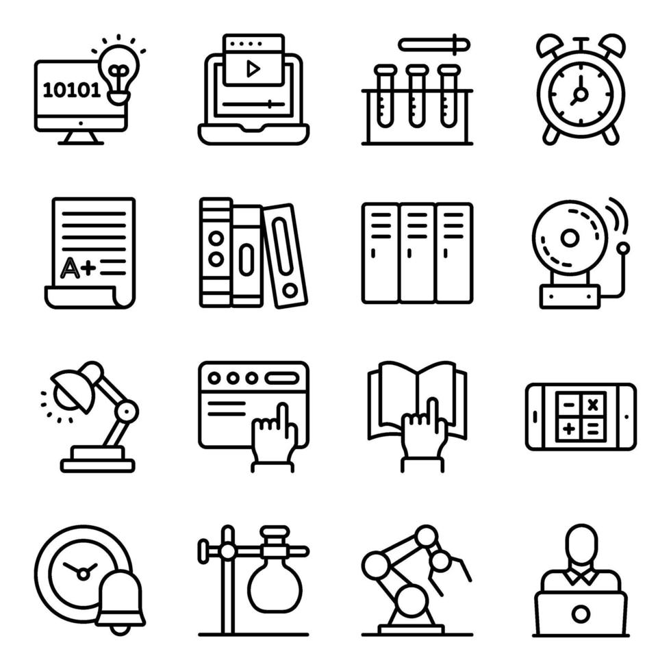 Pack of Modern Education Linear Icons vector