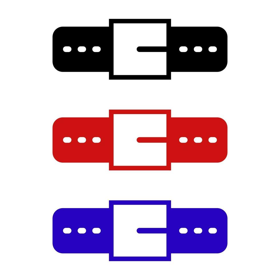 Set Of Trousers Belt On White Background vector