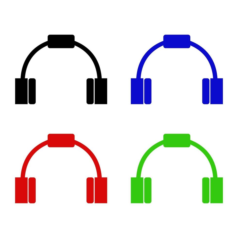 conjunto de auriculares sobre fondo blanco vector