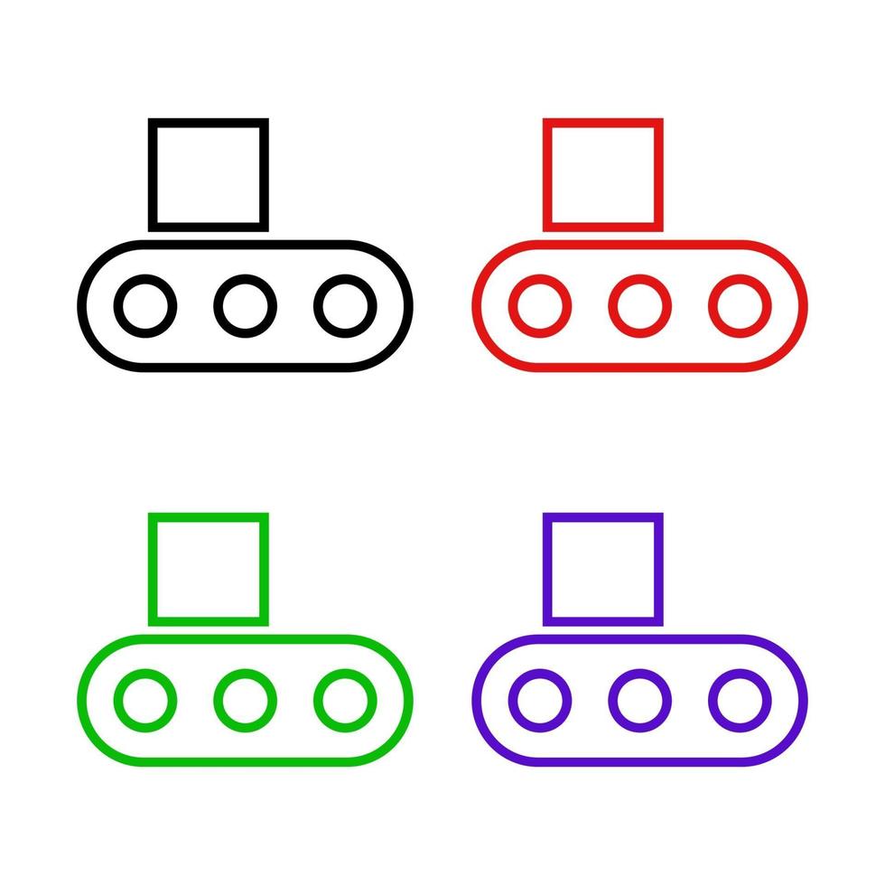 Set Of Conveyor Belts On White Background vector