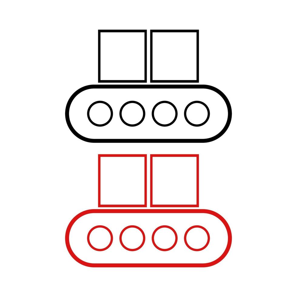 Set Of Conveyor Belts On White Background vector
