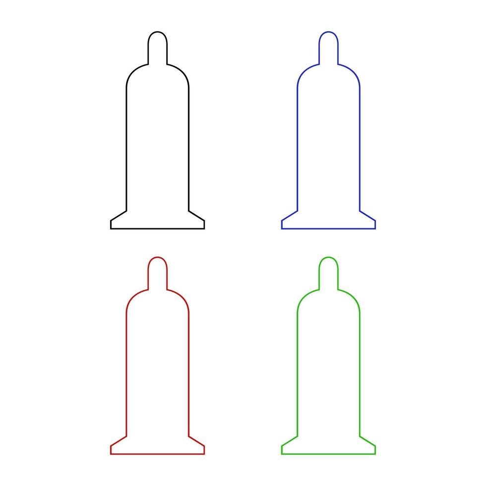 Condom Set On White Background vector