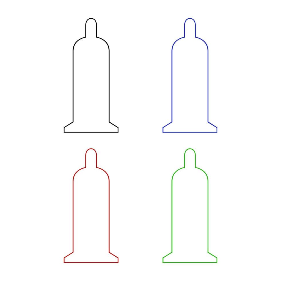 Condom Set On White Background vector