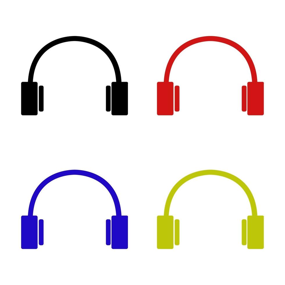 Set Of Headphones On White Background vector