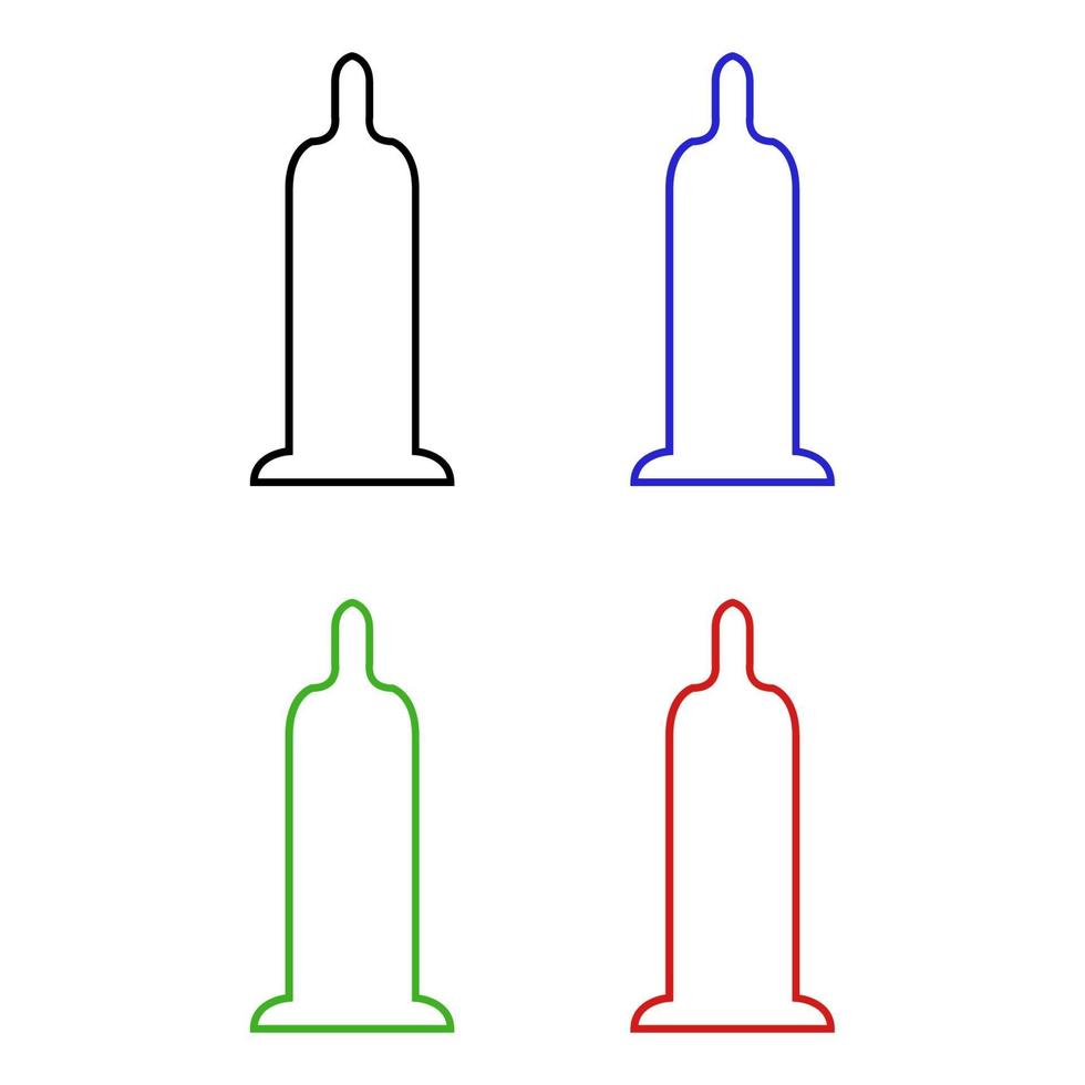 Condom Set On White Background vector