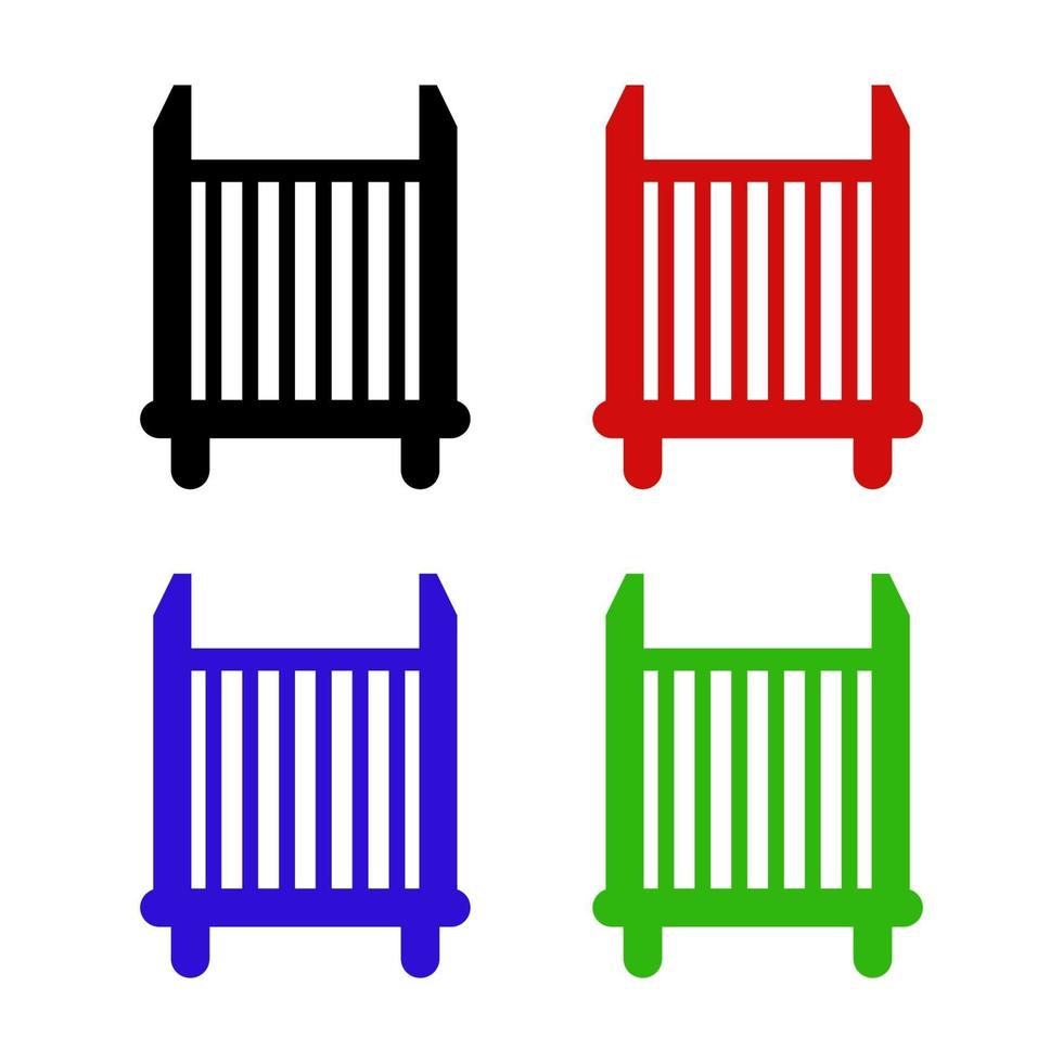 Cot Set On White Background vector