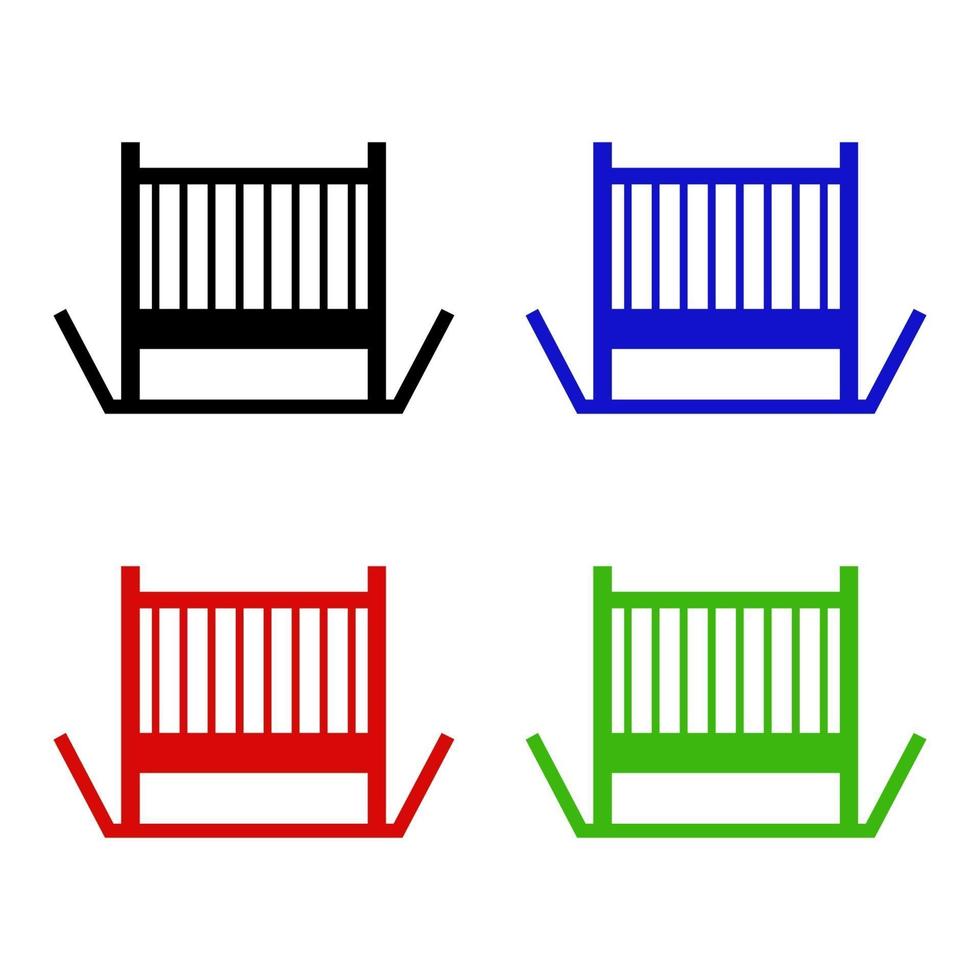 Cot Set On White Background vector