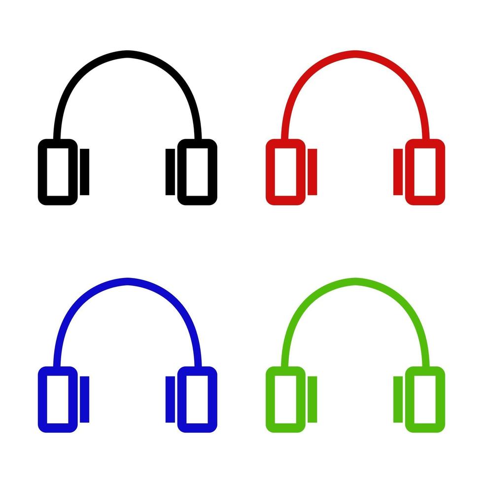 Set Of Headphones On White Background vector