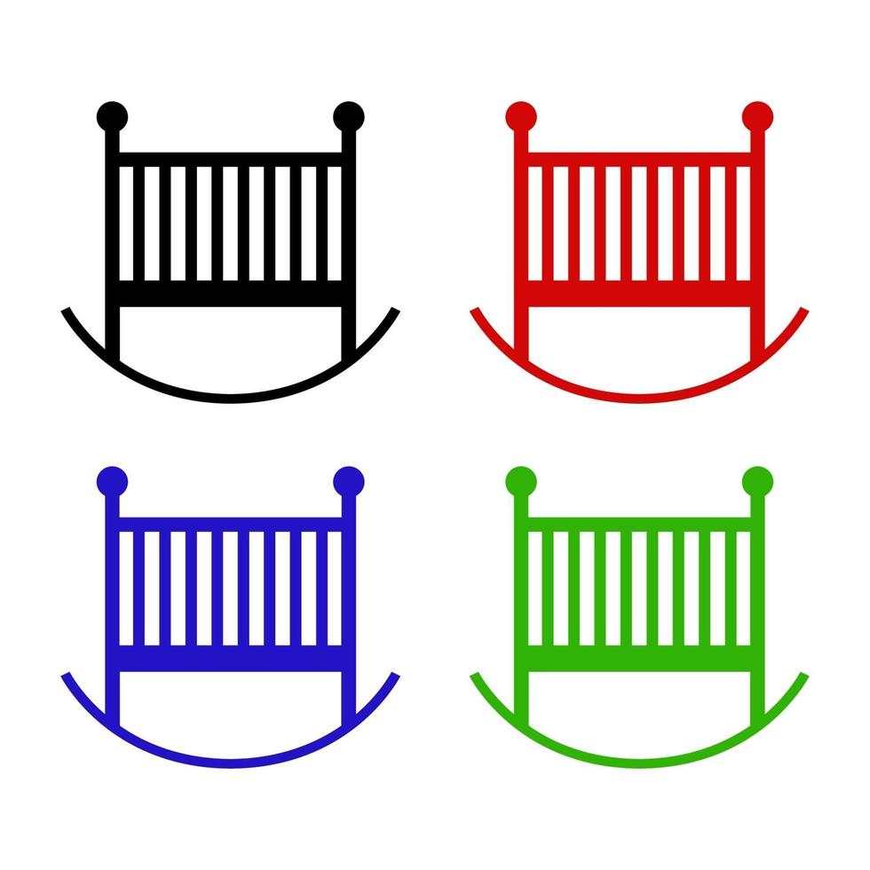 Cot Set On White Background vector