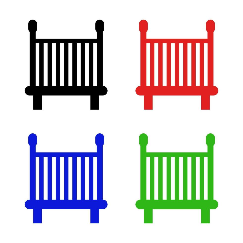 Cot Set On White Background vector