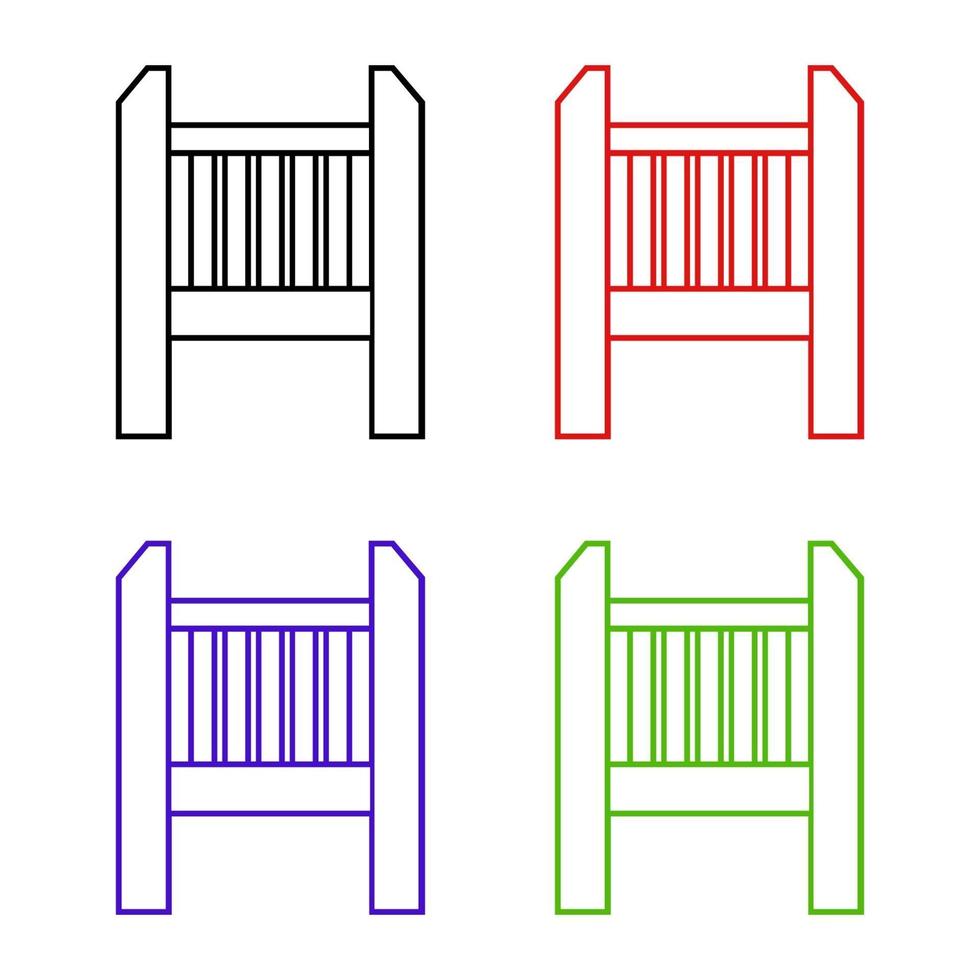 Cot Set On White Background vector