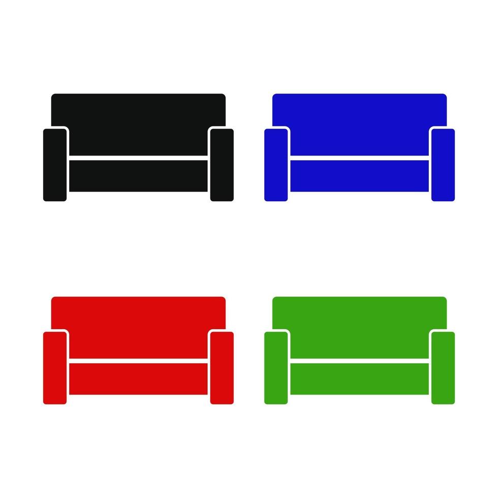 conjunto de sofás sobre fondo blanco vector