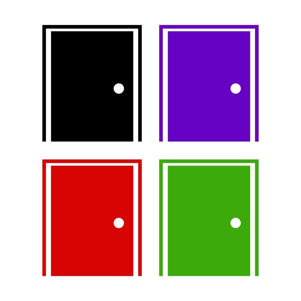 Door Set On White Background vector