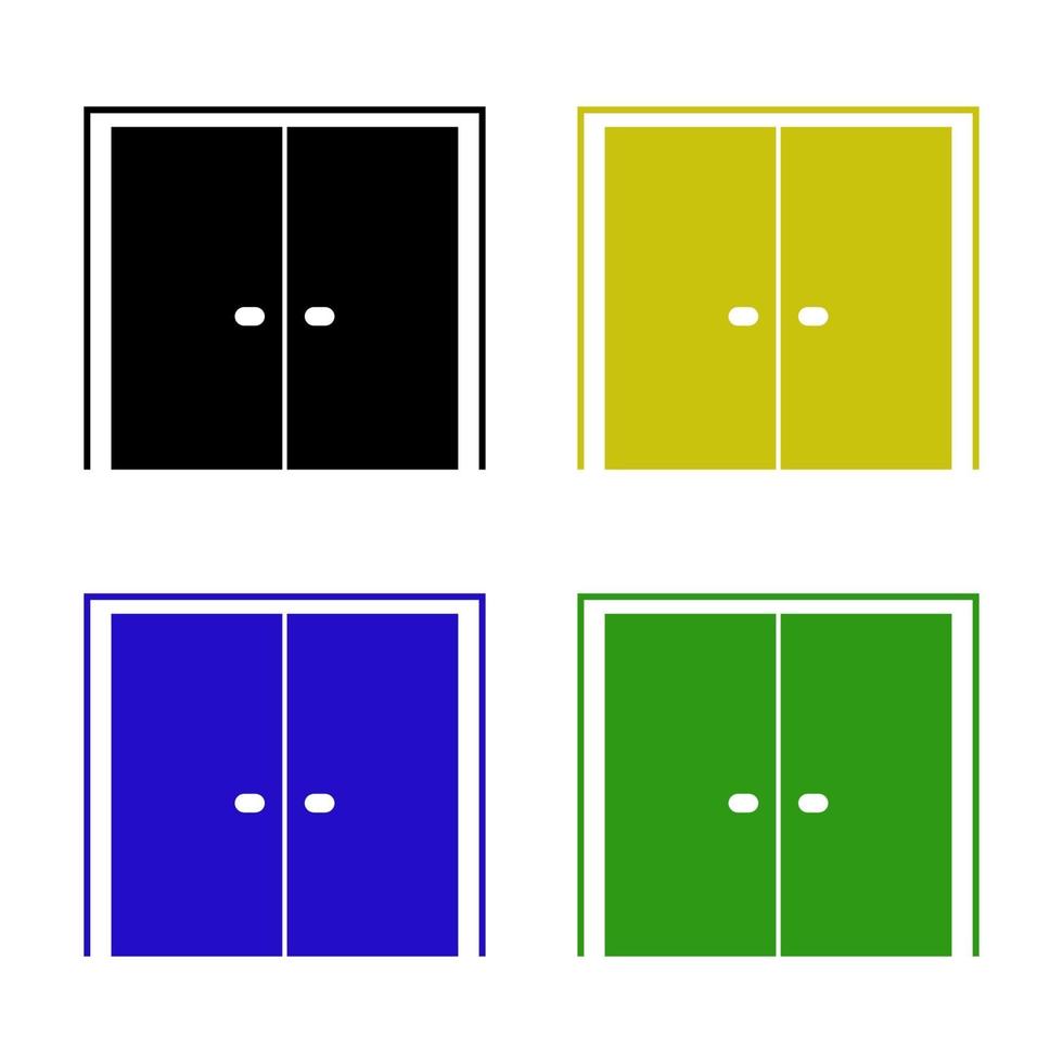 Door Set On White Background vector