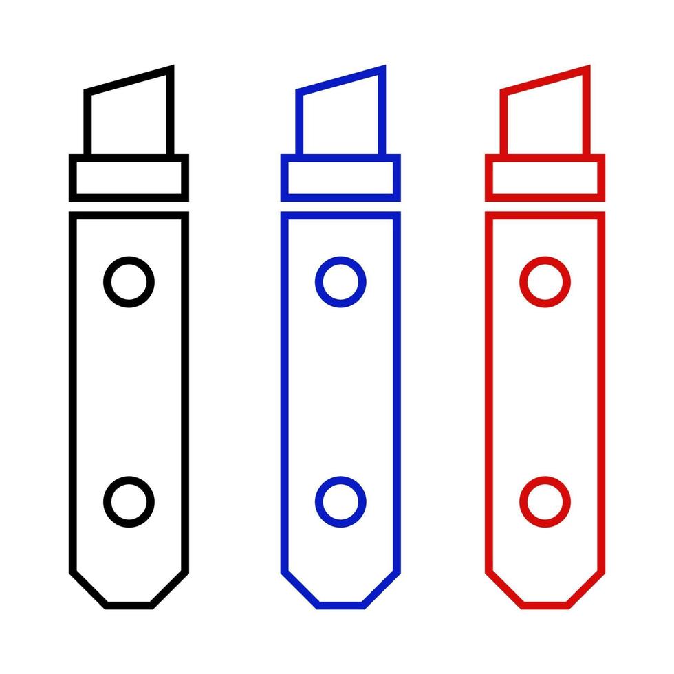 Set Of Utility Knife On White Background vector