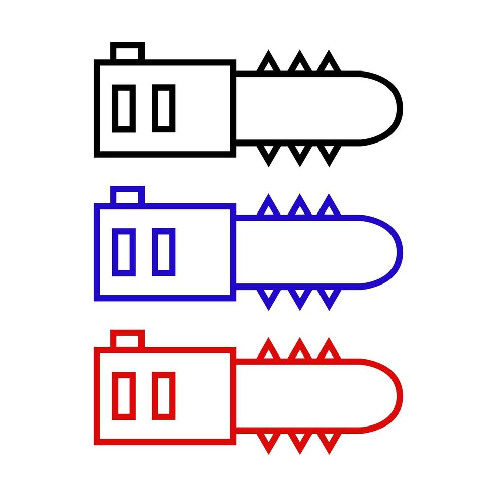 Set Of Electric Saw On White Background vector