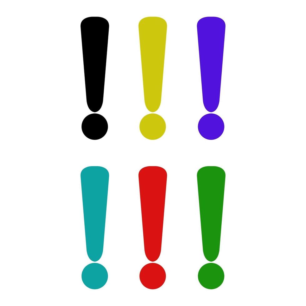 Set Exclamation Mark On White Background vector