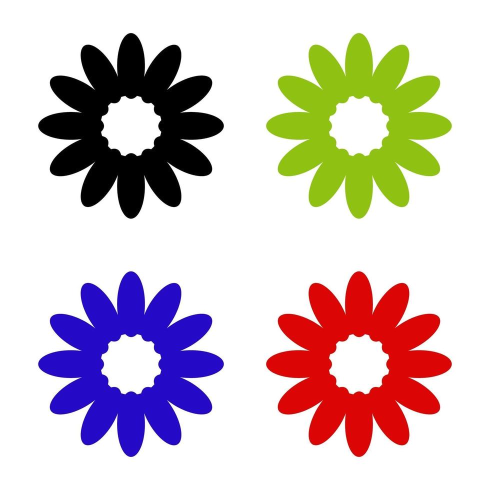 conjunto de flores sobre fondo blanco vector