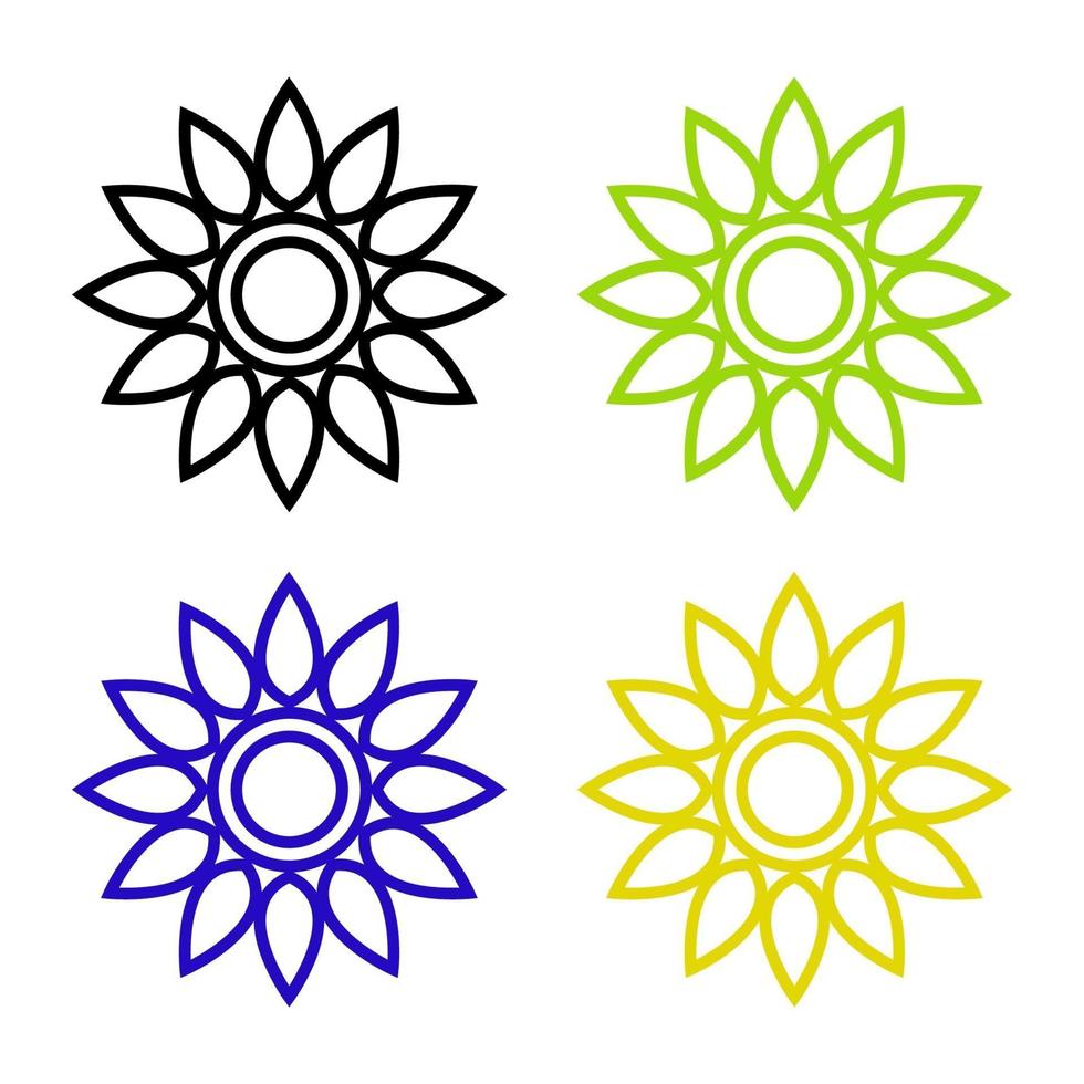 Set Of Flowers On White Background vector