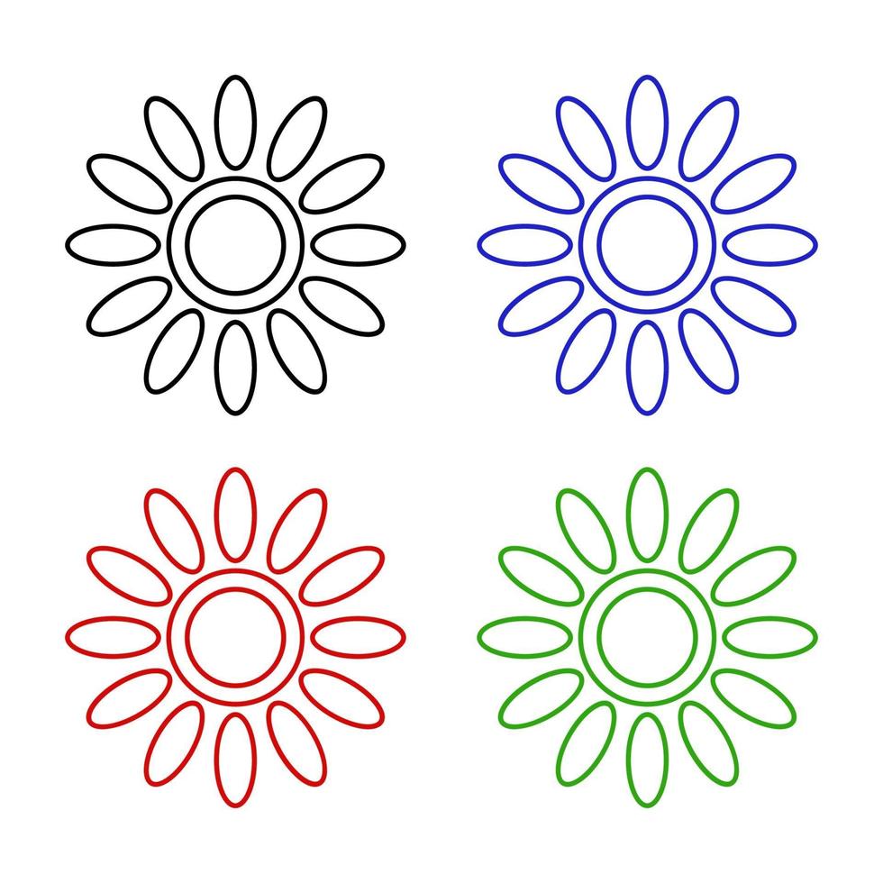 Set Of Flowers On White Background vector