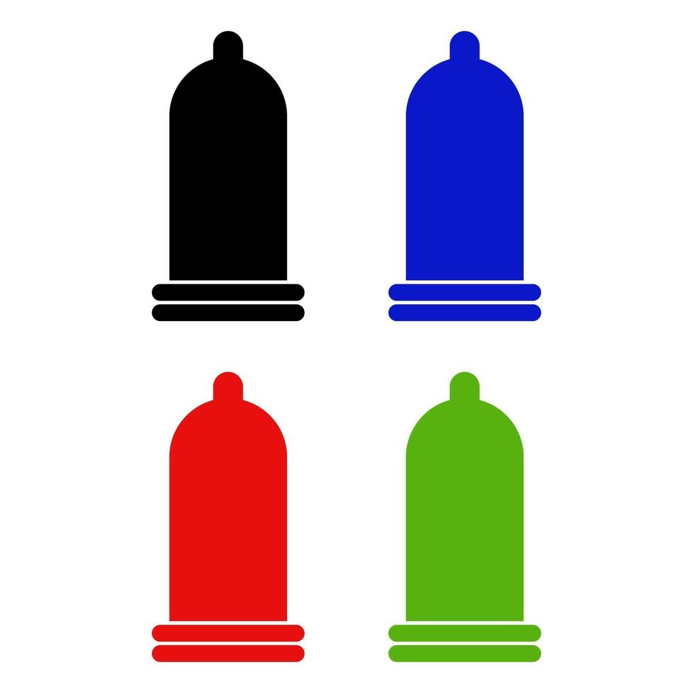 Condom Set On White Background vector