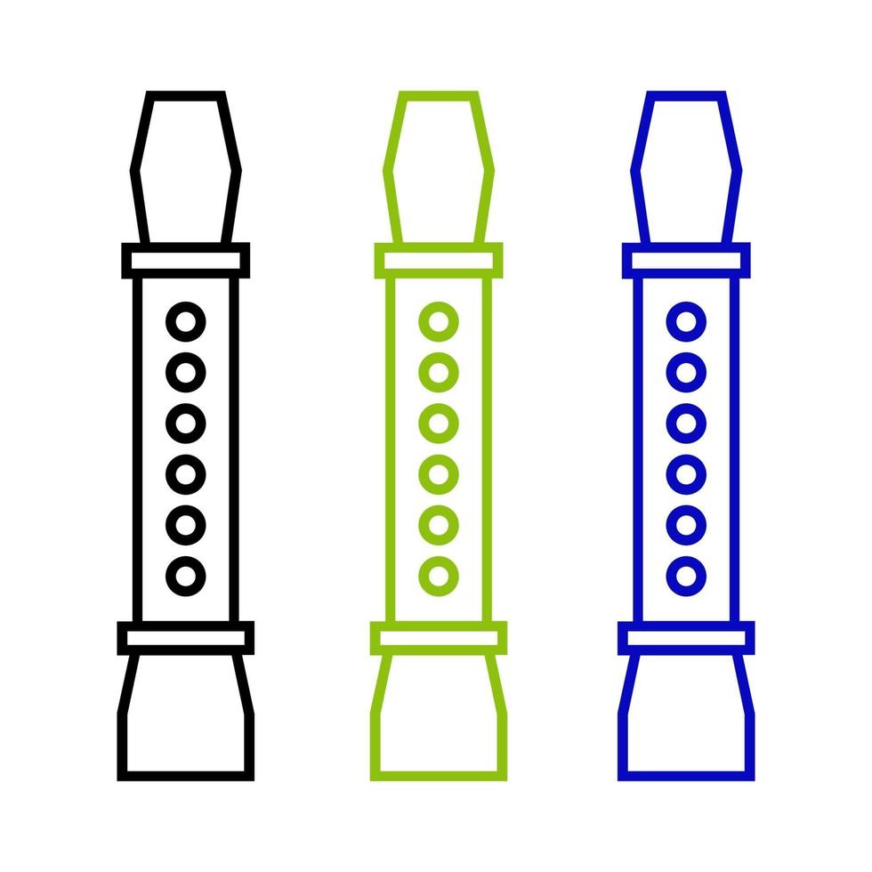 Flute Set On White Background vector
