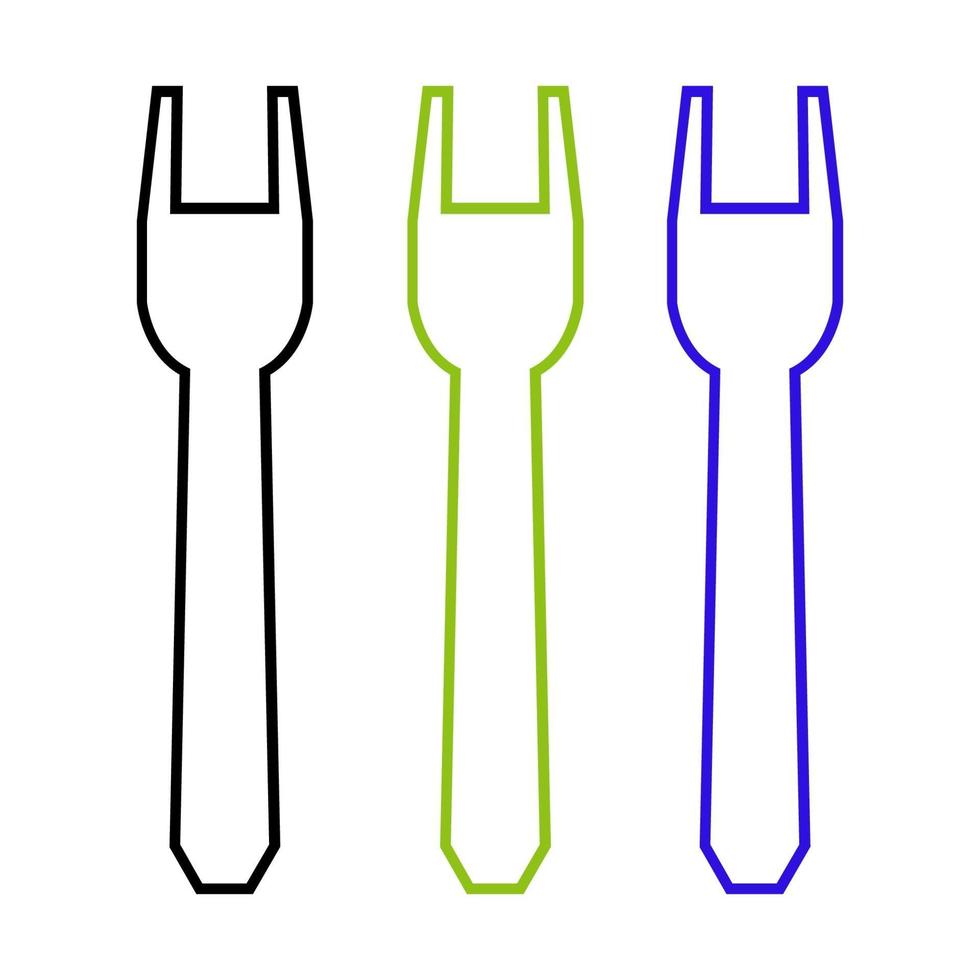 Fork Set On White Background vector