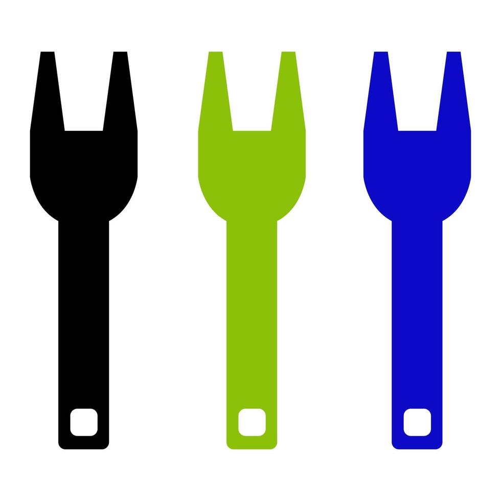 Fork Set On White Background vector