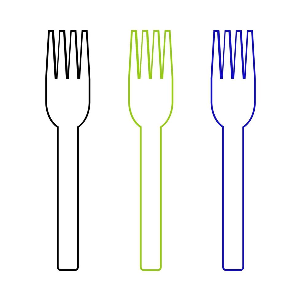 Fork Set On White Background vector