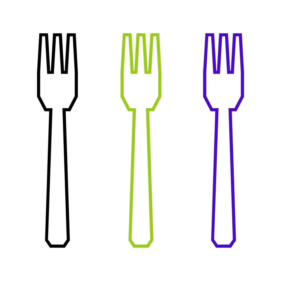 Fork Set On White Background vector