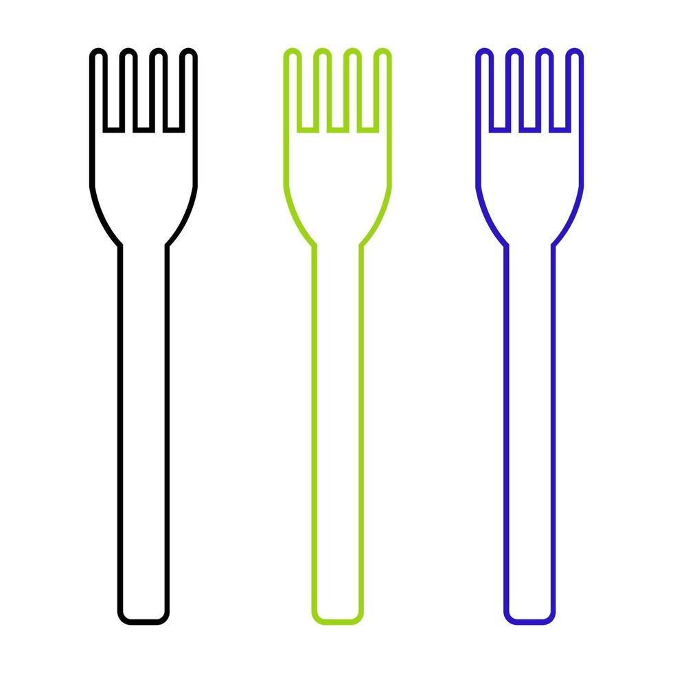 Fork Set On White Background vector